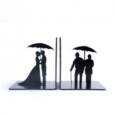 1pcs Creative Lover Hold Umbrella Metal  Bookend Holder Office Home Decoration   272750732027